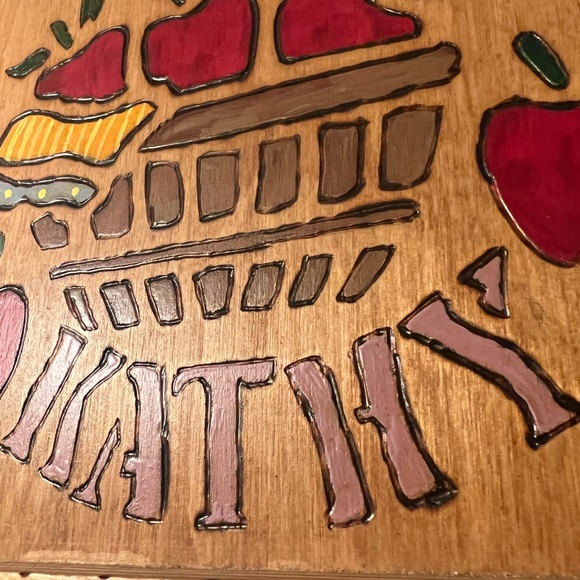 Vintage Wooden Perpetual Calendar Wall -Apples “Kathy” “Larry” without tiles 17” - Picture 5 of 10